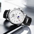 Men Watch Leather Waterproof Luminous Date Quartz Wristwatch Casual Man Watches