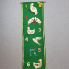 12 Days Of Christmas Handmade Patchwork Wall Hanging Felt Sequins Beads Green