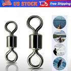 100pcs Rolling Barrel Swivel 30-220lb Fishing Swivels Solid Ring Fish Tool