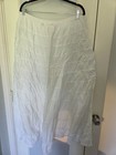 Talbots White Linen A-line Long Skirt Tiered Pull On Elastic Waist Size 20w