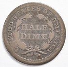 1857-p Seated Liberty Silver Half Dime Good  g 