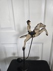 Vintage Metal Cowboy Riding On Horse Balancing Pendulum Toy - Original Parts