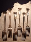 Cambridge By Gorham Sterling Silver  6pc Set  Flatware 7  Forks Monogramed  s   