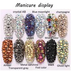Rhinestones Flat Back Gems Round Diy Decorative Nail 1440pcs  Mixed Color 