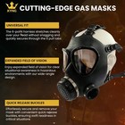 Kyng Gas Mask Respirator Cbrn Face Mask W nbc Sealed 40mm Filter Bottle hose 
