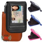 Rfid Blocking Men Women Zipper Leather Wallet Credit Card Holder Id Holder Bag