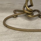 Joe Spoon Hanukkah Menorah  Modernist In Brass 12 5   x6 25    Vintage 1990 Signed