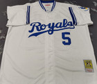 Vintage George Brett  5 Royals Throwback White Sewn Stitched Jersey 