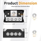 Joinfworld 4 Way Power Distribution Block Car Audio 0 2 4 Gauge Input Black