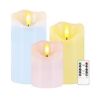 Flameless Candles Light  Set Of 3 Pastel Spring Led Candles With 3 Colors