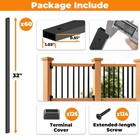 60 Pack 32 Inch Black Metal Deck Balusters Rectangular Side Mount Kit