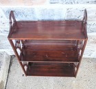 Vtg Mid Century Chippendale Scrolled Fretwork Mahogany 3 Tier Wall Shelf  Mirror