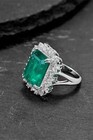 5 00 Ct Emerald Cut Natural Emerald Diamond Engagement Ring 14k White Gold Sz  6