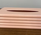 Vintage Pastel Pink Scalloped Edge Tissue Box Cover Plastic Holder Mcm Bathroom