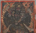 Real Rare Mongolia 18th Century Old Antique Buddhist Tsaklis Thangka Yamantaka