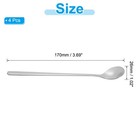 Long Handle Iced Tea Spoon  4 Pcs 7  Stainless Steel Long Spoons  Silver Tone