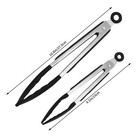 2 Pack Black Steel Silicone Food Clip  Premium Silicone Bpa Barbecue Clip  St   