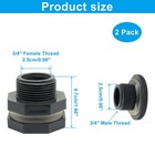 Seimneire 2 Pack 3 4 Inch Pvc Bulkhead Fitting For Water Tank Aquarium Pool