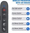 Wireless Presenter Remote With Air Mouse Control  Rechargeable Usb Presentation