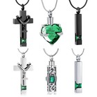 6pcs Urn Necklace For Ashes Keepsake Cremation Heart Cross Ashes Memorial Locket