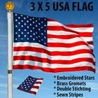 3 x5  Ft American Flag Sewn Stripes Embroidered Stars Brass Grommets Usa Us U s 