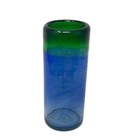 Handblown Recycled Art Glass Mexican Cobalt Blue  Green  Black 6  Vase  vintage