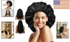 Extra Large Waterproof Shower Cap - Luxurious Satin Lining For Thick Hair