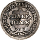 1848-p Seated Liberty Half Dime - Damage
