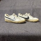 Vintage 1981 Nike Bruin Leather Low Top Sneakers White Black Made In Taiwan