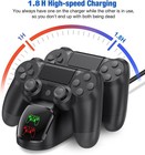 Ps4 Controller Charger Dock Station With Charging Cable 1 8hrs Black-green 