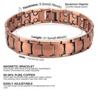 Men s Bracelet Magnetic Therapy Arthritis Pain Relief Pure Solid Copper Bangle