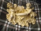 Vintage Angels Frieze Cherubs Heavy Wall Plaque Wall Decor Birds Dish