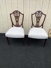 65906   Pair Hepplewhite Decorator Mahogany Shield Back Dining Chairs