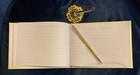 Guest Book With Pen And Holder - Not Just For Weddings - 8 w X 6-1 2 l  - Ivory