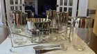 Vtg Dorothy Thorpe Silver Mcm Ombre Bar Set - Ice Bucket Caddy Cocktail Glasses