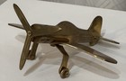 Vintage Rare  Brass  Airplane Desktop Decor Paperweight