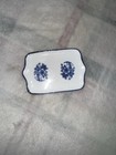 Vtg 10 Piece Delft-style Porcelain Miniature Tea Set-windmill   Floral Design