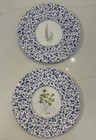 Carr China Porcelain Blue   White 2 Chinoiserie 7    Plates Wall Hanging Cottage