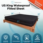 Eroticgel King Black Waterproof Fitted Massage Sheet 78 Inch X 80 Inch   14inch