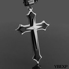 20  -36  men Stainless Steel Cross Pendant Black Necklace Byzantine Box Necklace