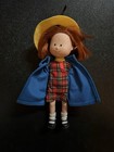 Vintage 90s Madeline Red Hair Poseable Doll Eden 8    Blue Coat Yellow Hat