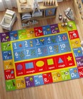 Educational Abc Alphabet   Numbers Rug 5x7 - Non-slip Play Mat For Kids  Nursery