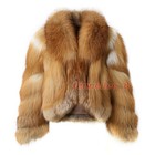 Women Cropped Real Fur Coat Luxury Lapel Collar Warm Short Fox Fur Overcoat