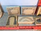 Lot Of 9 Various Frames Themed Wood Block Rubber Stamp Scrapbooking crafts