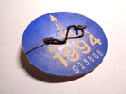 1994 Brigantine  New Jersey Beach Tag -badge   Crack On Side Edge  As-is
