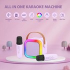 3-in-1 Mini Karaoke Machine Set For Kids  Bluetooth Speaker With 2 Wireless Mics