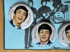 Vintage Beatles Pinback Buttons Set Of 4 On Display Card 1960s
