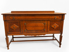 Vintage 1930s Solid Wood Buffet Sideboard Art Deco Jacobean Dining Server Brown