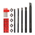 5 Set Lathe Boring Bar Set Internal Turning Bar Holder 10pcs Carbide Inserts