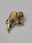 Buffalo Bison Lapel Pin Gold Color Metal Textured Design 